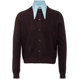 프라다 아리 칼라 디테일 캐시미어 가디건 UMG263S23213J6