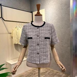 [ab.f.z]AOZ3ZJ31H_크롭 배색 라운드 반팔 재킷