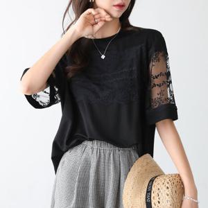 [피핀] 112365 레이스업 루즈핏 티셔츠