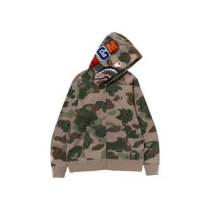 베이프 레이어드 라인 카모 샤크 풀 집 후드 토프 0ZXSWM115005L