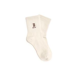 MLB  (3ASOMB45N-43CRS) 공용 스몰로고 레터링 자수 중목양말