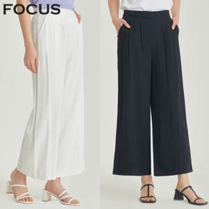 [포커스]포커스 원버튼핀턱와이드린넨팬츠_VF3M1PT7391