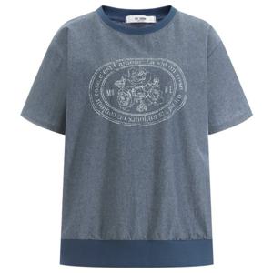 [샵앤]여성 국내산 쿨 데님 면 100% 반팔 티셔츠 BY.G-WSH-1453-