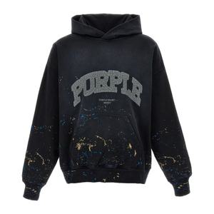 퍼플 브랜드 크라케 로고 프린트 자수 후드티 P401MFBS325 BLAC