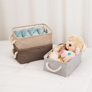 인블룸 로프핸들 패브릭 수납바구니 소형 수납트레이 다용도수납 수납바스켓 주방정리용품 데스크정리용품