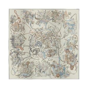 에르메스 르 몬드 데르메스 숄 140 블랑 아르두아즈 에뚜쁘 H244230S13