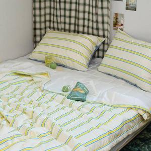 해피니 이불패드세트 레트로 M2 듀라론 냉감 이불 패드 베개 퀸 Q (옐로우)