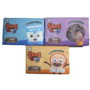 브레드이발소 휴대용티슈 70매X3입 여행티슈