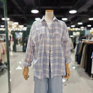 [멜로디가든]썸머 체크 남방 (M25M5B163 블루)