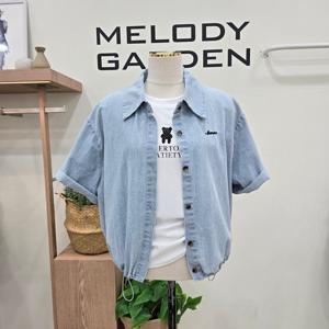 [멜로디가든]멜로디가든 밑단스트링 데님셔츠 M25M5B141_SH