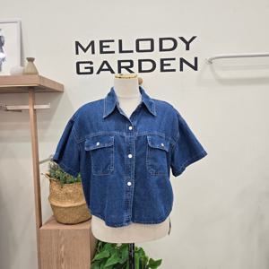 [멜로디가든]포켓 크롭 데님 남방 M25M5B118_SH
