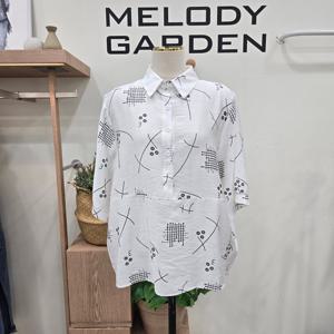 [멜로디가든]벌집나염 반오픈 셔츠 M25M4B110_SH