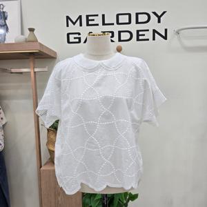 [멜로디가든]레이스 둥근카라 블라우스 M25M6B113_SH