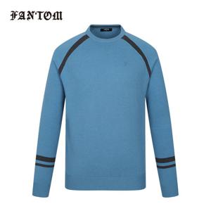 [팬텀] 남성 양두조직 라인 배색 니트 211E3SR265_BL