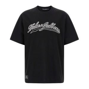 돌체앤가바나 로고 자수 크루넥 반팔 티셔츠 G8PN9ZG7PIX N0000