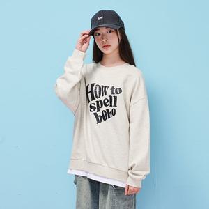 [에꼴리에] 여자 봄이월 블러나염 레이어드 맨투맨티(25C0753)