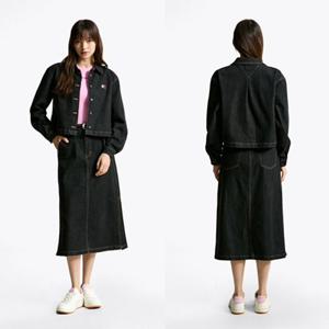 [타미진] 여성 레귤러 핏 T32F6NFS10TWL1 클레어 유틸리티 스커트 여자 미디기장 생지 봄가을 치마 SC