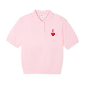 MLB W 하트 크롭핏 카라 티셔츠 A5 3FPQH0243 45PKL 50BKS 50WHS