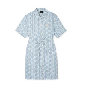 MLB W 클래식 모노그램 스트라이프 반팔 데님원피스 A5 3FDDM0243 50BLL