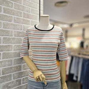 [레코브]LC41E9ST058A_멀티 스트라이프 5부 티셔츠