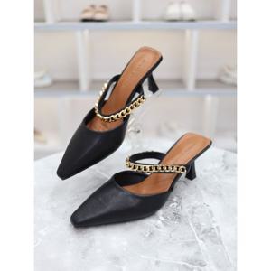 [블리아르]체인 메리제인 미들힐 블로퍼 샌들 7cm BLMD500340_GN