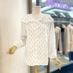 [파르베]  F23A40404_도트 카라 블라우스