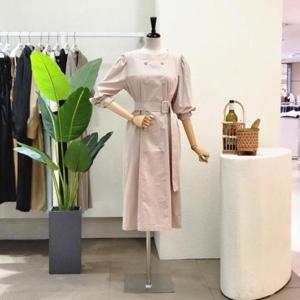 [포커스]  FF3H9OP5542_더블 포인트 벨티드 롱원피스