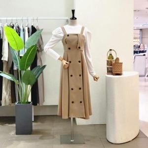 [포커스]  FF3H9OP5554_더블 버튼 뷔스티에 롱원피스