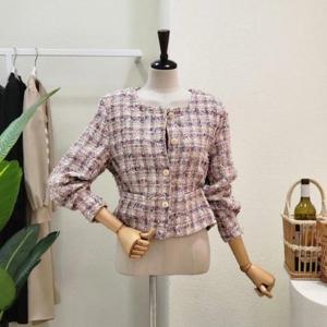 [포커스]  FF3H7JK00697_파스텔 노카라 트위드 자켓