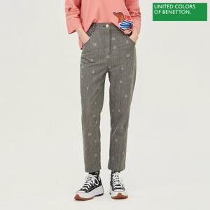 [베네통]베네통 속밴딩 펄프린트 배기 데님 팬츠 BADP06241_GR