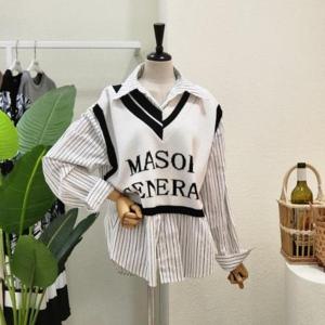 [포커스][대구백화점SG]  FW3J7BL02096_레터링 레이어드 카라넥