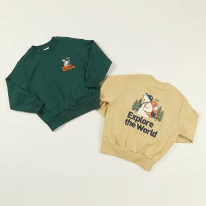 [지프키즈]백팩을 맨 곰레터링 맨투맨  KP3TSU817