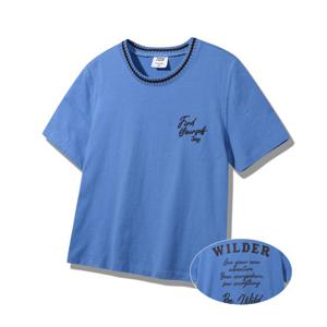 [지프]JQ3TSF255 블루 여성전용 넥 RIB 레터링 반팔티셔츠_SC