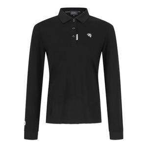 [파리게이츠] (521E3TO201)여성 스마일 솔리드 카라 긴팔 티셔츠