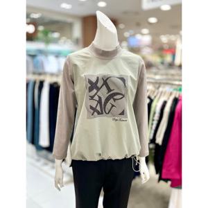 [트리아나]배색 프린트 밑단 스프링 블라우스 AJ3BA17