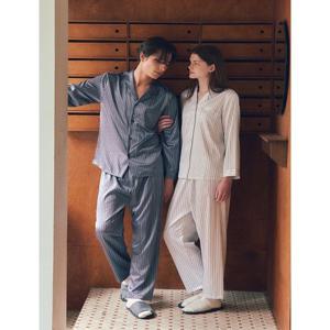 [비너스]VPA4570W 부드럽고 광택감있는  심플한 스트라이프 여성파자마