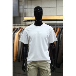 [빠니깔레]MARIO세미오버핏 화이트자수로고 비스코스스판반팔티 m-qtee22wh