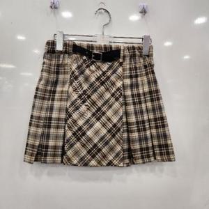 애플핑크 HC07 벨트 체크 플리츠  스커트 APT0T564GSD