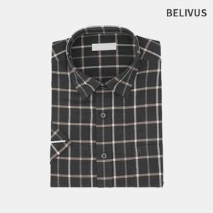 빌리버스 남자 반팔 셔츠 체크 카라 남방 BSH309