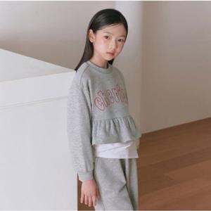 블루독스튜디오 [테일스쿱](MG)프릴크롭맨투맨(75A1433401)FW25가을상품 가을티셔츠 키즈티셔츠