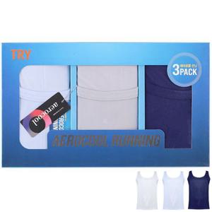 [TRY]남성 쿨스페셜런닝유색A3매 에어로쿨 국내산 백색 팬티런닝 택1