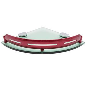 국산 강화유리 코너선반 레드 N005