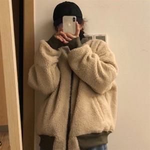 오버핏 오버핏 WS-HS12 데일리 항공점퍼 후리스 의류 양털자켓