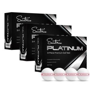 세인트나인 플래티넘 3피스 시그니처 레드라인 고반발 저압축 골프공 36구