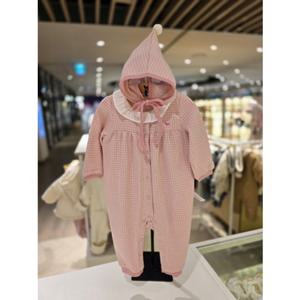 [블루독베이비] 25 FW(핑크)클래식체크세트우주복(45C7004114) 신생아 출산 백일 선물 조카 유아 아가옷 모