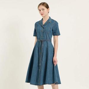 [비씨비지]핏앤 플레어 데님 원피스  B5C7O651