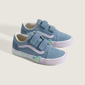 반스 VN000D4DCFL 키즈 올드스쿨 벨크로 하트 캔버스 스웨이드 키즈 캔버스화 유아용 아동화 찍찍이