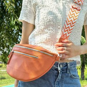 DKES239 레더 스트랩 크로스백 여성 캐주얼 가방 반달백