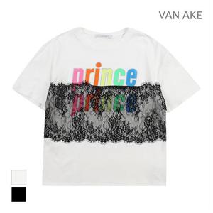 [반에이크]MARIO시스루 레이스 배색 반팔티셔츠_VB28TSQ331Z