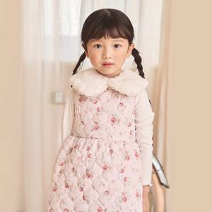 [치크(키즈)]플라워 퀼팅 원피스 CKOW24T2G